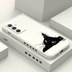 Cold Black Cat Case For Samsung A17 A16 A06 A54 A34 A24 A14 A15 A25 A35 A55 A04E A73 A53 A33 A23 A13 A72 A52 A52S A32 A22 4G 5G