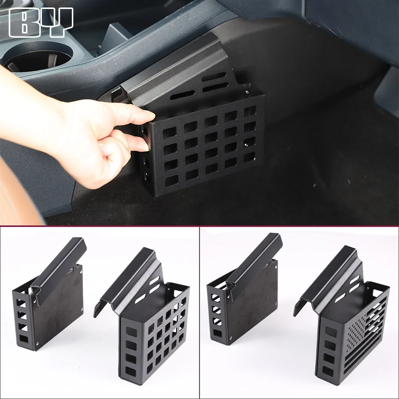 

Aluminum Black Car Center Console Gears Storage Box For Ford Maverick 2022-2024 Mobile Phone Storage Box Trim Car Accessories