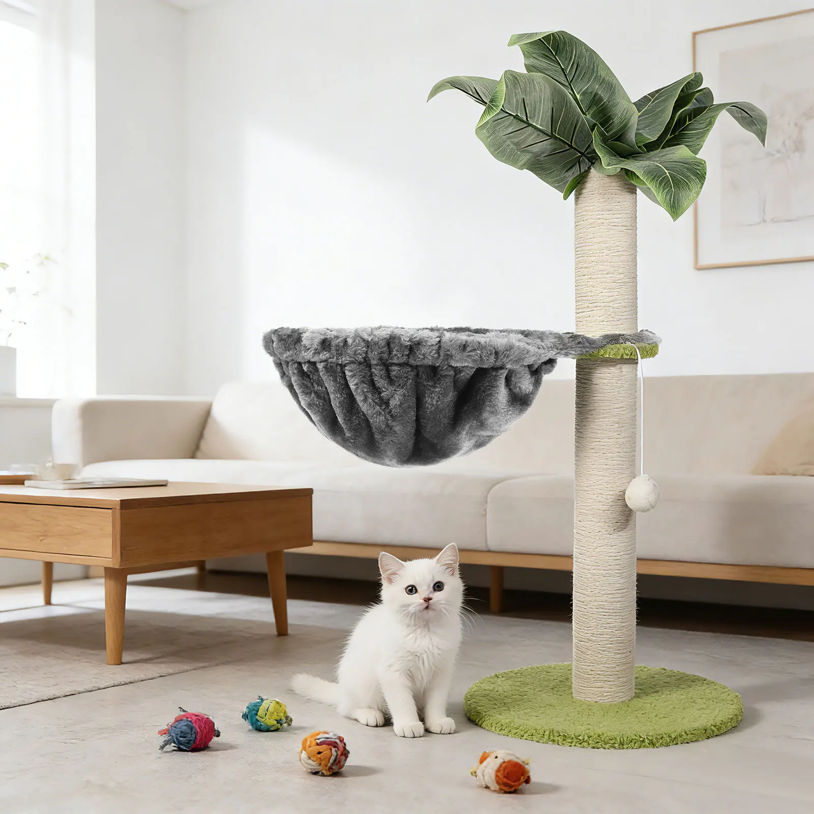 

Мягкий гамак для кошек на дерево, сменный, для сна, подвесной, из толстого плюша, большой вместимости, диаметр 30 см, лежанка для питомцев