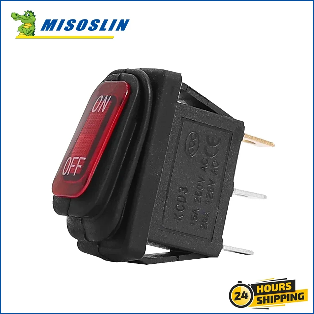 KCD3 Waterproof Rocker Switch on/Off 15A 250VAC 20A 125VAC Power Switch Parts for Razor /Dirt Bikes/go-karts Electric Scooter