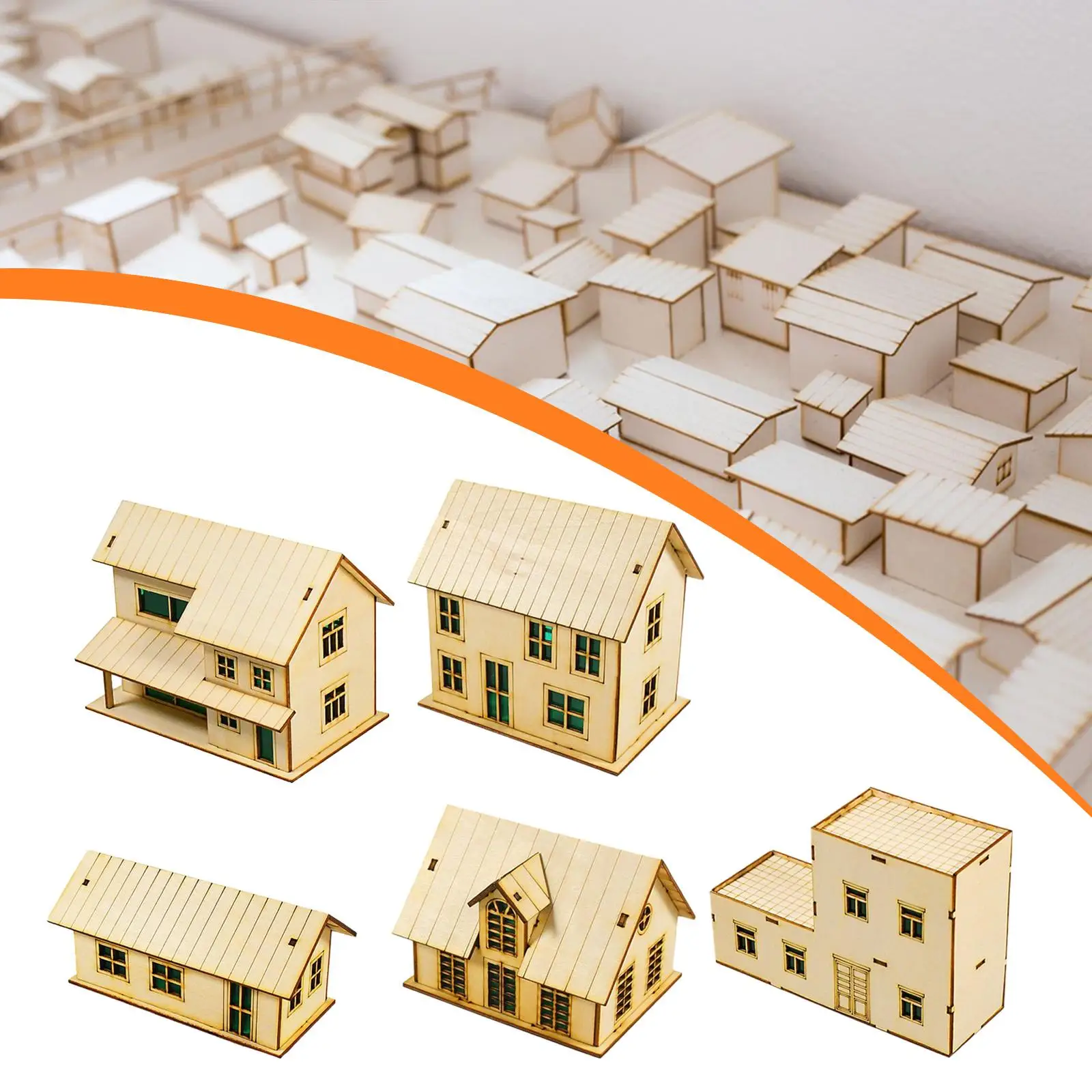 1:72 Mini Unique Decoration 3D Wooden House Model DIY Building Architecture Scene for Teens Adults Landscape Layout Unique Gifts