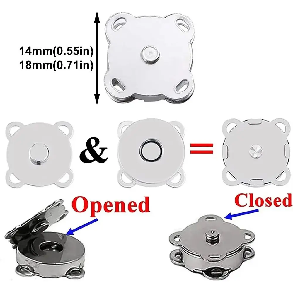 Botones de Metal de flor de ciruelo, cierres artesanales para billetera, botones a presión de autocostura, 14/18mm, 1 par