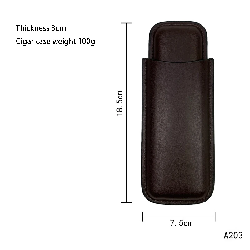 Portable Cigar Case Travel Set Brown Leather Case Cigar Moisturizing Box Cigar Barrel Cigarette Box