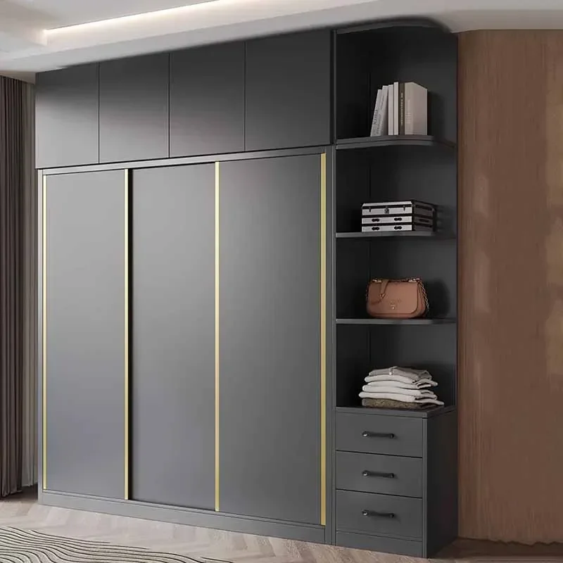 Practical Girls Clothes Wardrobe Storage Black Gold Cube Display Wardrobe European Multifunction Vitrinas Cristal Expositoras Fu