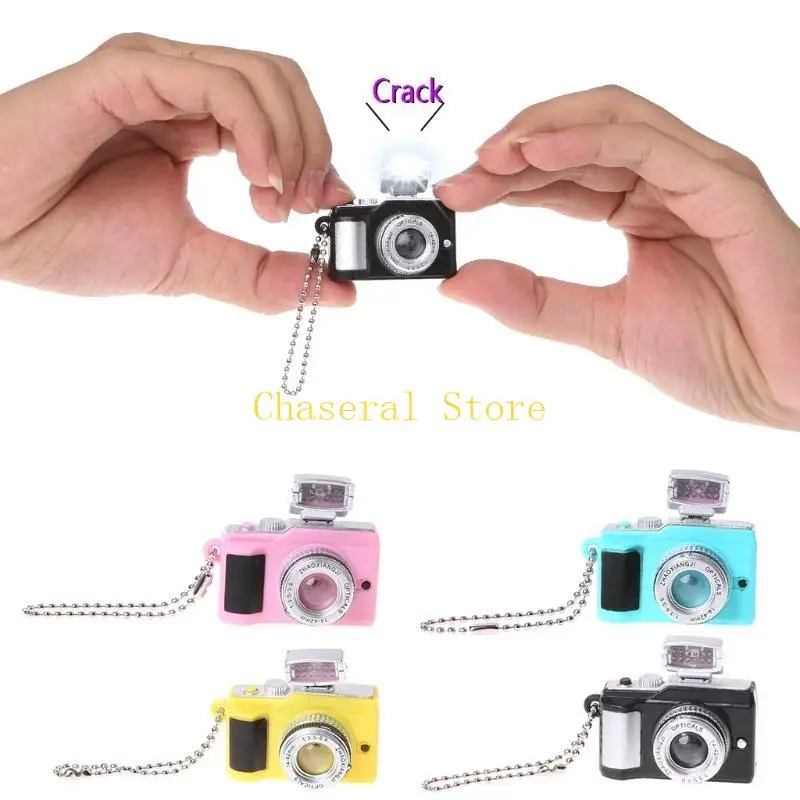 E7ce cho máy khóa camera sáng tạo với đèn pin đèn LED âm thanh cho chuỗi phím hài hước