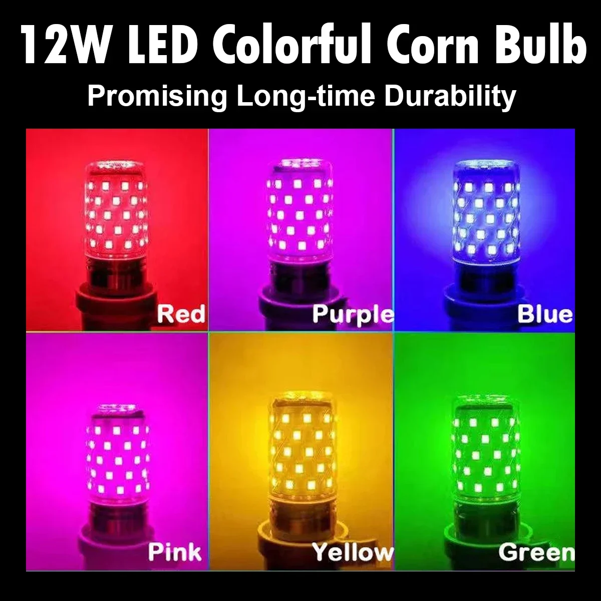 Pop E27 Led Colorful Corn Bulb Lampada Ac220v Light 12w No Flash 2835 SMD 270/beam Super High-power Christmas Party Night Decora