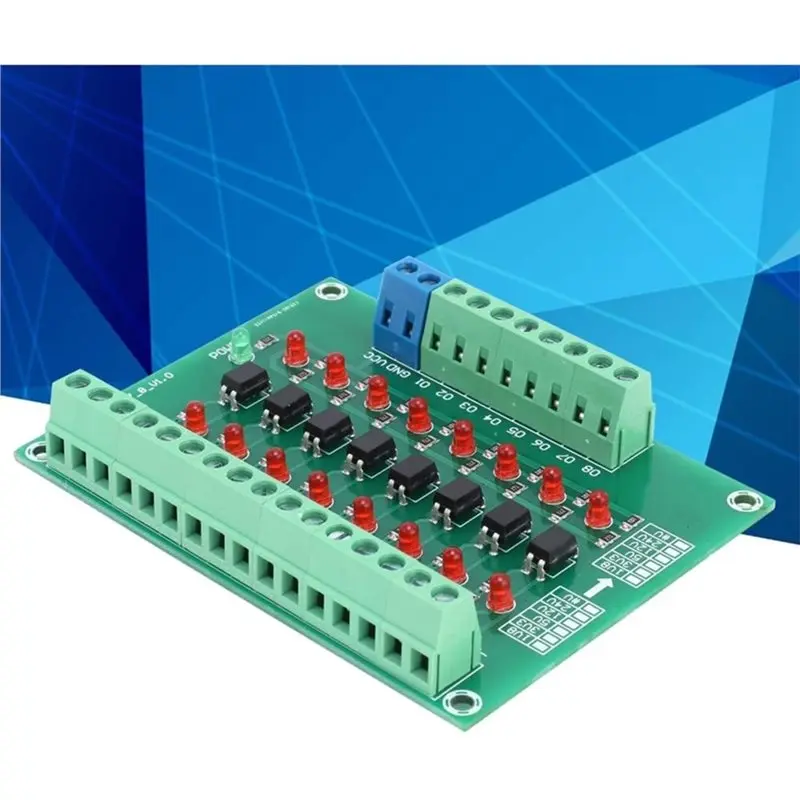 AB34-20KHZ Signal Conversion Board-Optical Isolation Module 8 Channel 12V To 3.3V Converter For PLC, NPN PNP Level Shifting