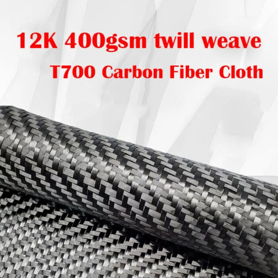 

Высокопрочная твиловая ткань T700 из углеродного волокна 12K 400gsm 100 см (Вт)