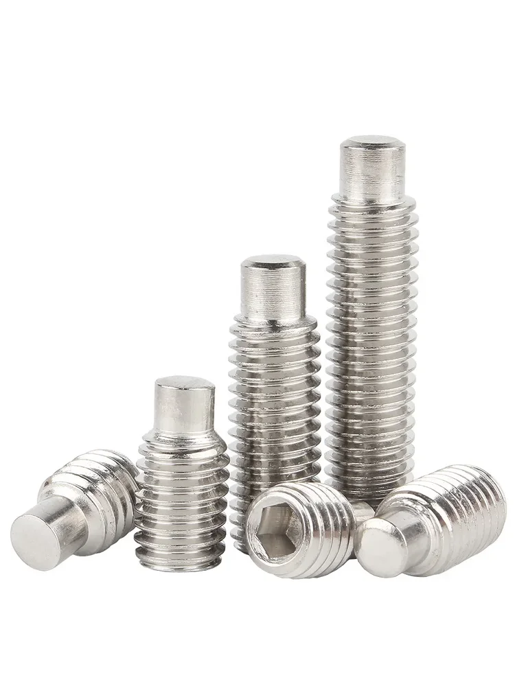 M2 M2.5 M3 M4 M5 M6 M8 M10 M12 304 Stainless Steel Hexagon Hex Socket Dog Point Set Screw Convex End Grub Headless Bolt DIN915
