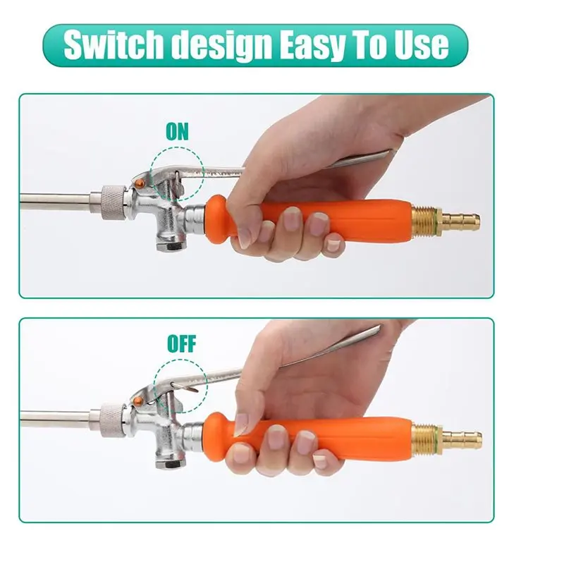 FLYY-4X Sprühstab aus Edelstahl, 1/4 Zoll und 3/8 Zoll Messing-Sprühstab-Ersatz, 29 Zoll Sprühstab + Absperrventil – Detail 2