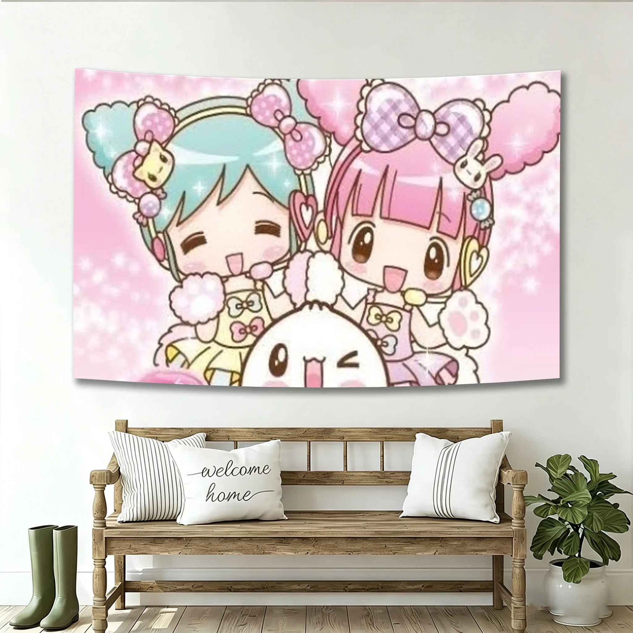 Cutecore Moffuri Mofu&Mofu Tapestry Kawaii Anime Girl Tapestry Room Dormitory Tapestry Wall Decoration Poster Tapestry