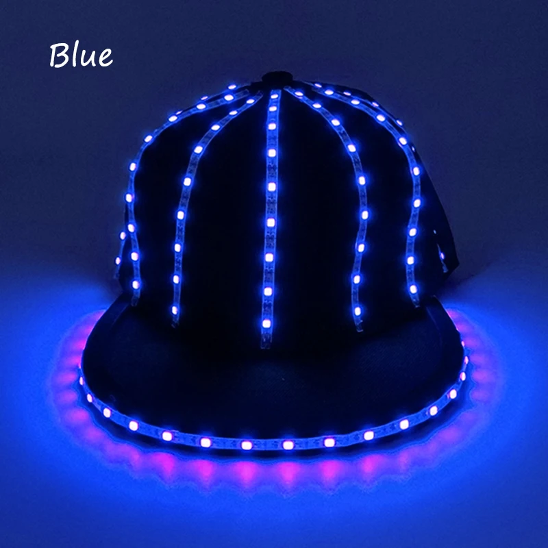 

Glowing Hip-hop Hat NightClub Masquerade Concert Christmas Festival Glow Props Light Up Sports Men's Cap Led Party Cap