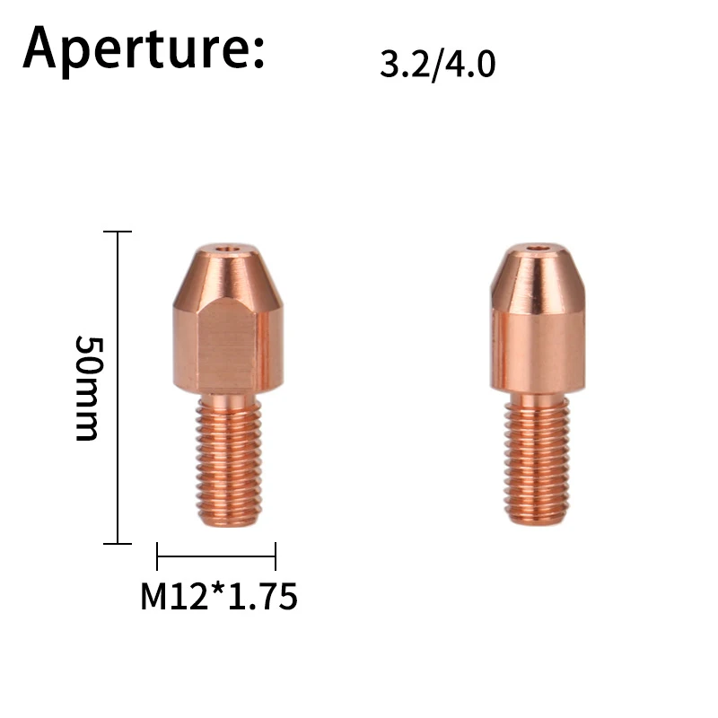 Submerged Arc Welding Nozzle M12X1.75X50 Welding Machine Copper Welding Wire Nozzle Accessories Aperture 3.2/4.0/5.0mm