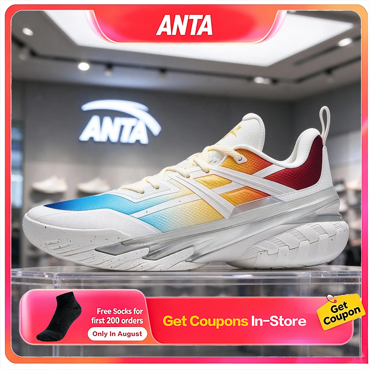 ANTA Kongyu 6 Men Basketball Shoes Cement Killer Light Rebound Anti Rollover Professional Wear Resistant Outdoor Sneakers