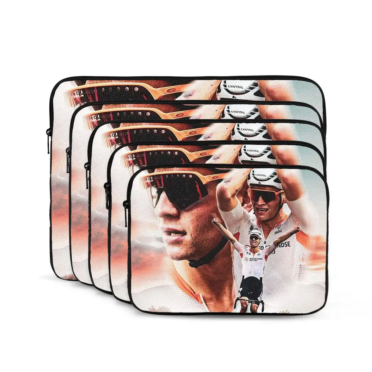Funda para portátil, estuche, funda protectora para tableta, resistente a golpes, con diseño de Mathieu Van Der Poel, ciclista holandés.