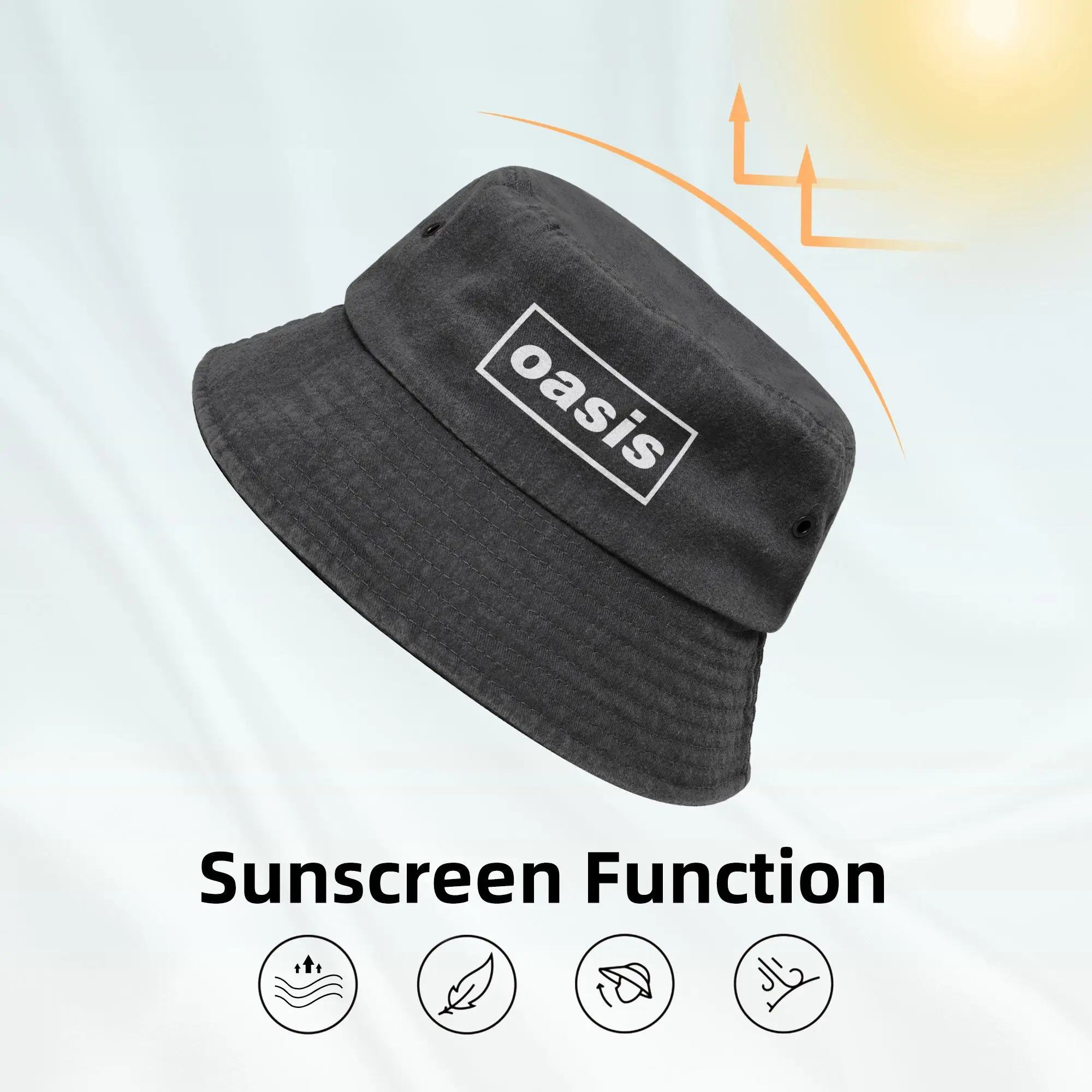 Unisex Bucket Hat O-Oasis Rock Band Logo Summer Travel Headwear