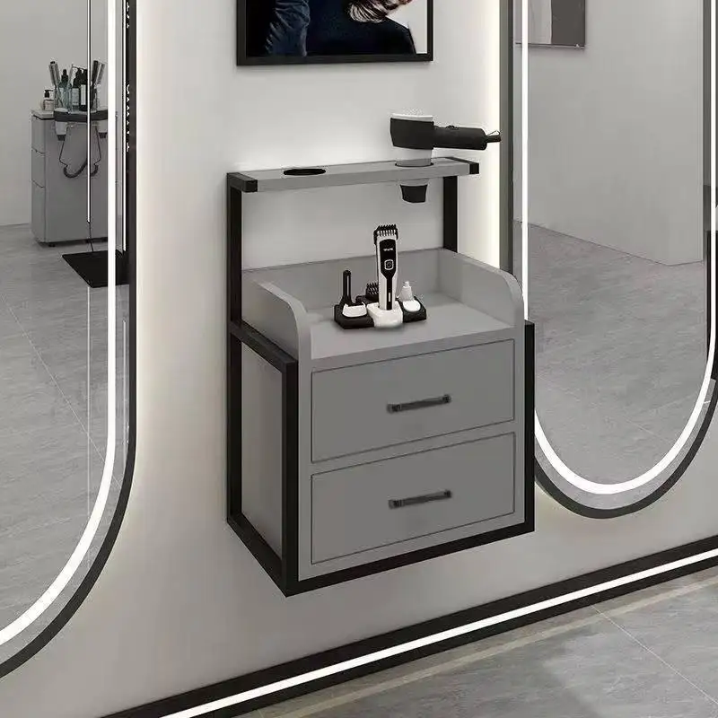Modern Golden Metal Cabinet For Beauty And Hairdressing For Barber Salons And Hotels