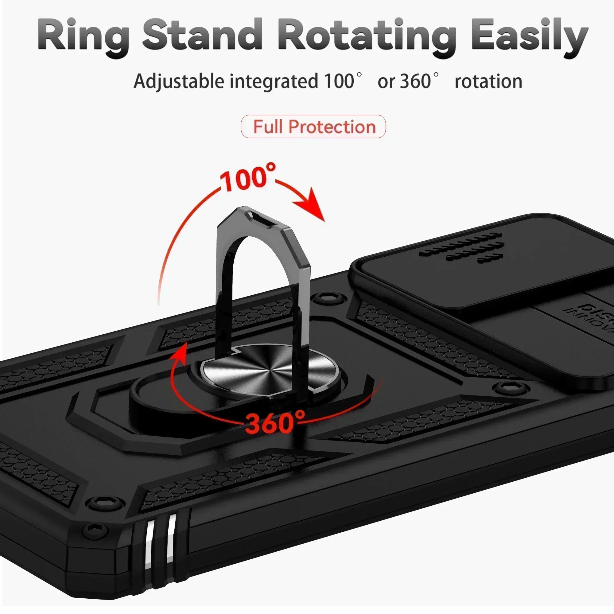Ring Stand Cover For Redmi Note 11 Pro Plus Armor Anti-fall Camera Protection Phone Case For Redmi Note 11s Note11 Pro+ 5G Funda