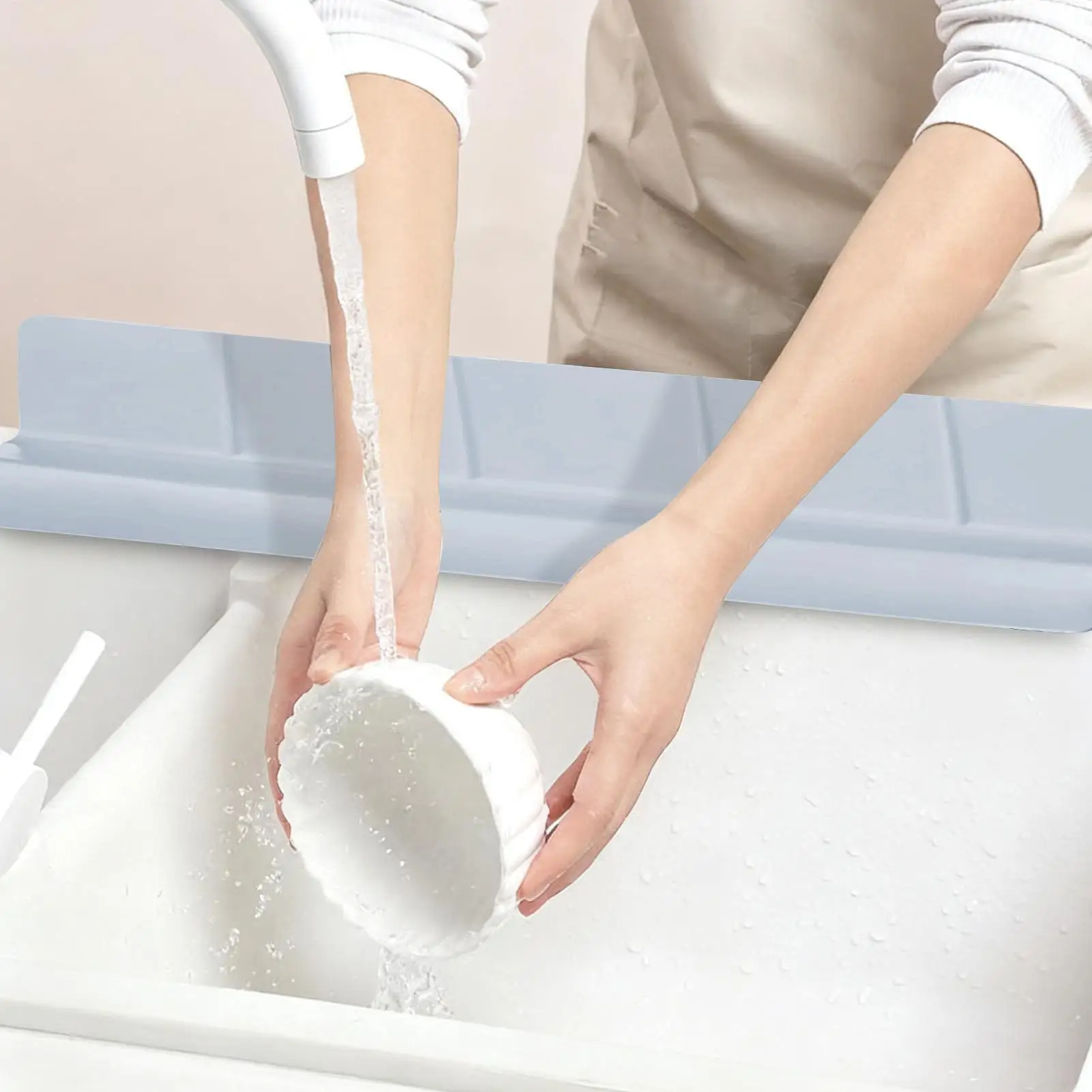 

Брызговик для раковины, силиконовый брызговик для кухонной мойки, 22,8-дюймовый протектор с присоской для стойки домашнего офиса