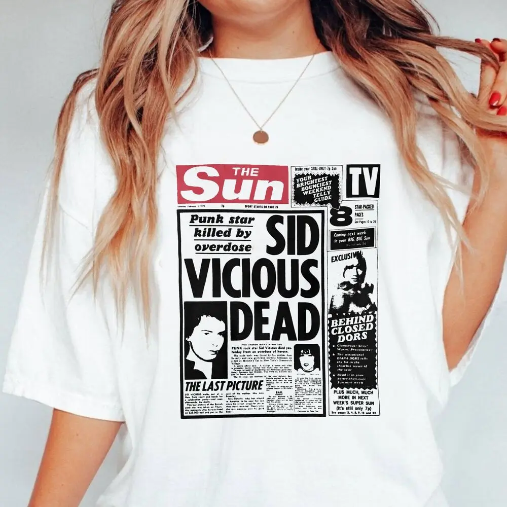 Sid Vicious Dead Punk The Sun Sex Pistols Shirt Unisex Men Women S-5XL