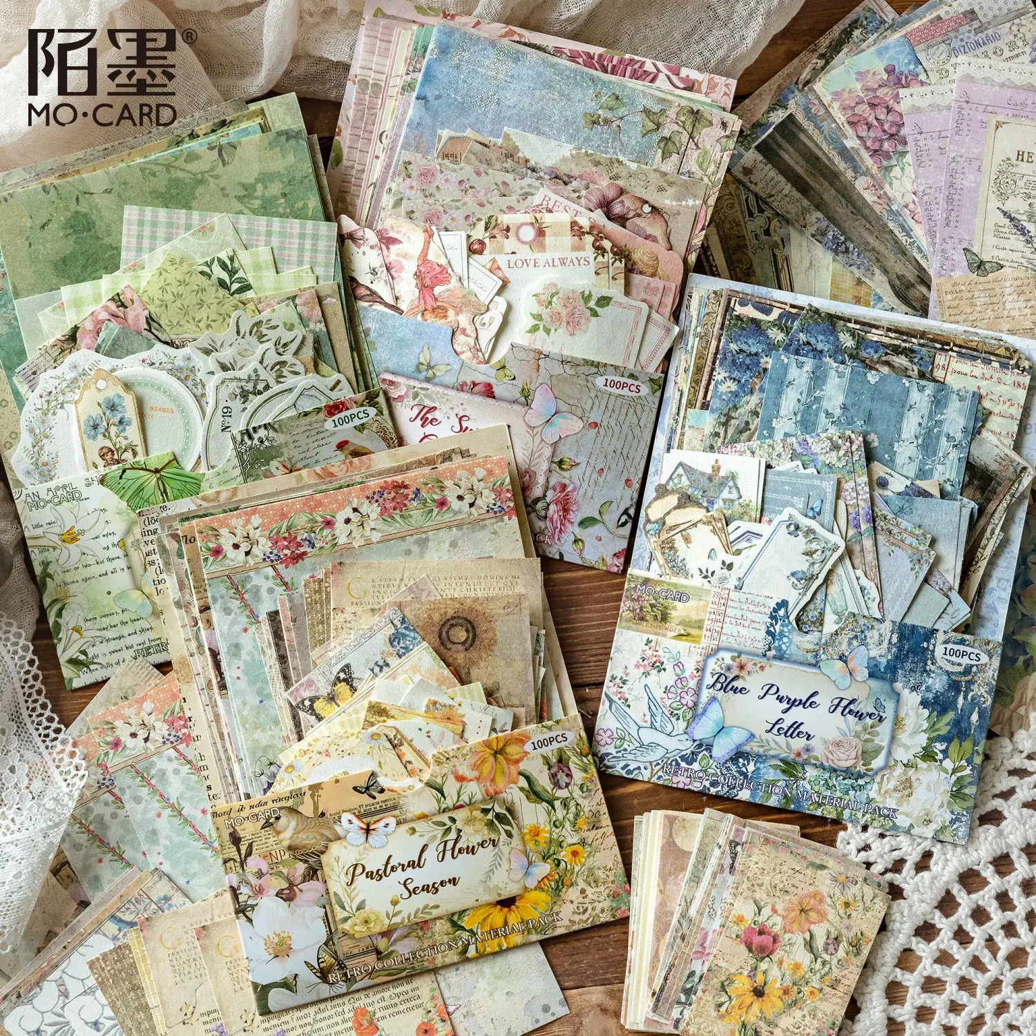 Lightweight Paper Hollow-out Material Pack, Country Post Office Series, Vintage Scrapbook Journal Collage Decor Kit