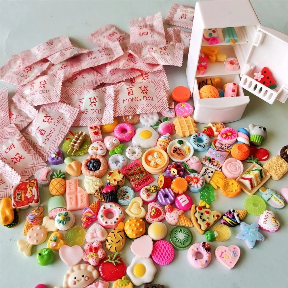 

5/30/60pcs Mini Simulation Supermarket Snack Blind Bag Cute Children's Party Kitchen Accessories Blind Box Toys Randomly Sent