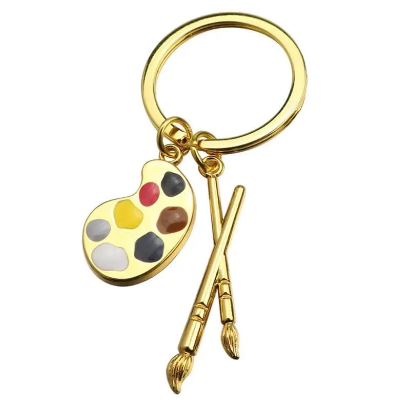 Palette And Brush Keychain Artist Paint Palette And Brush Pendant Keychain Paint Pendant Art Student & Teacher Artist Paint