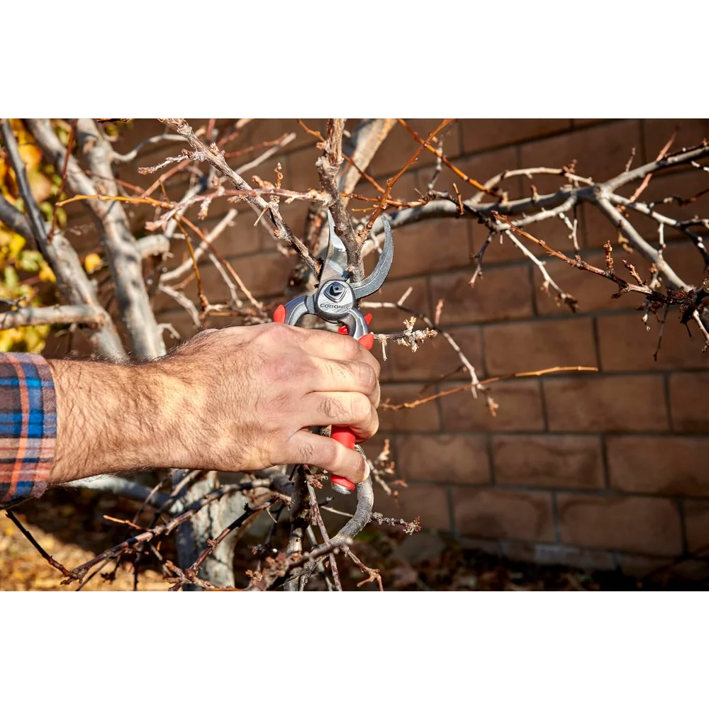 Podadora manual Corona BP 7100D de acero forjado DualCUT Bypass - Vástago de capacidad de corte de 1 pulgada y tijeras de jardín para ramas, rojo