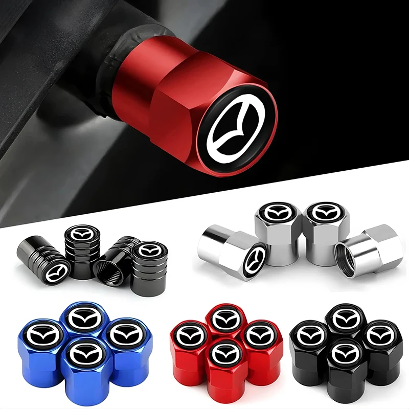 Mazda 4Pcs/set Alloy Car Tire Valve Stem Air Caps Anti-theft Airtight Cover For  Mazda-6-3 CX3 CX4 CX5 CX7 CX9 CX30 RX8 7