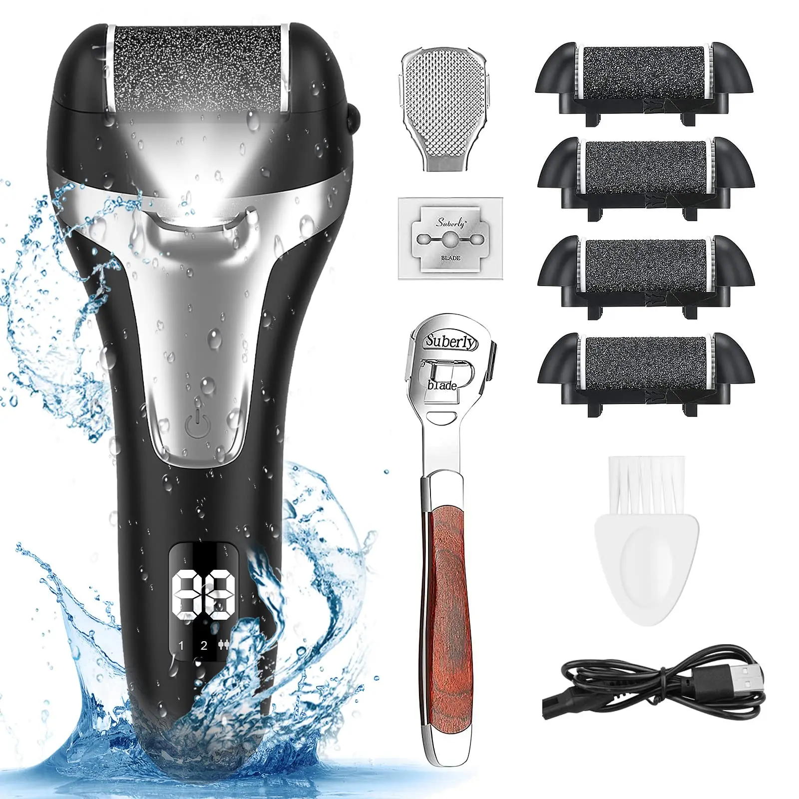 

Electric Callus Remover, Rechargeable Foot File Hard Skin Remover Pedicure Tools for Feet Electronic Callus Shaver Pedicure Kit