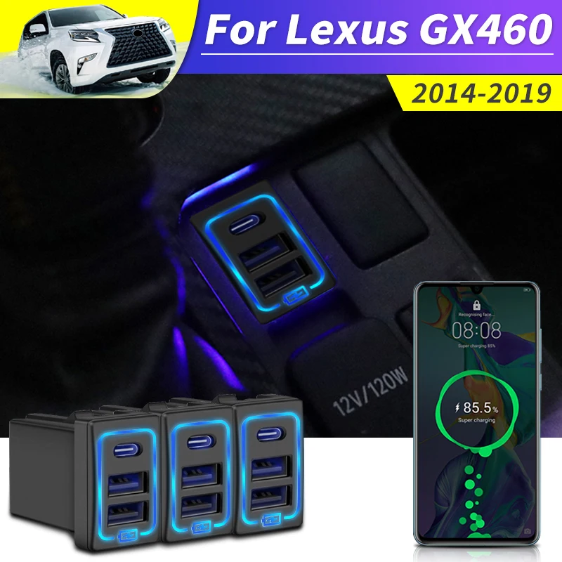 

Для Lexus GX460 2014-2019 2018 2017 USB-разъем для зарядки PD Type C Интерфейс быстрой зарядки GX 460 аксессуары для модификации интерьера