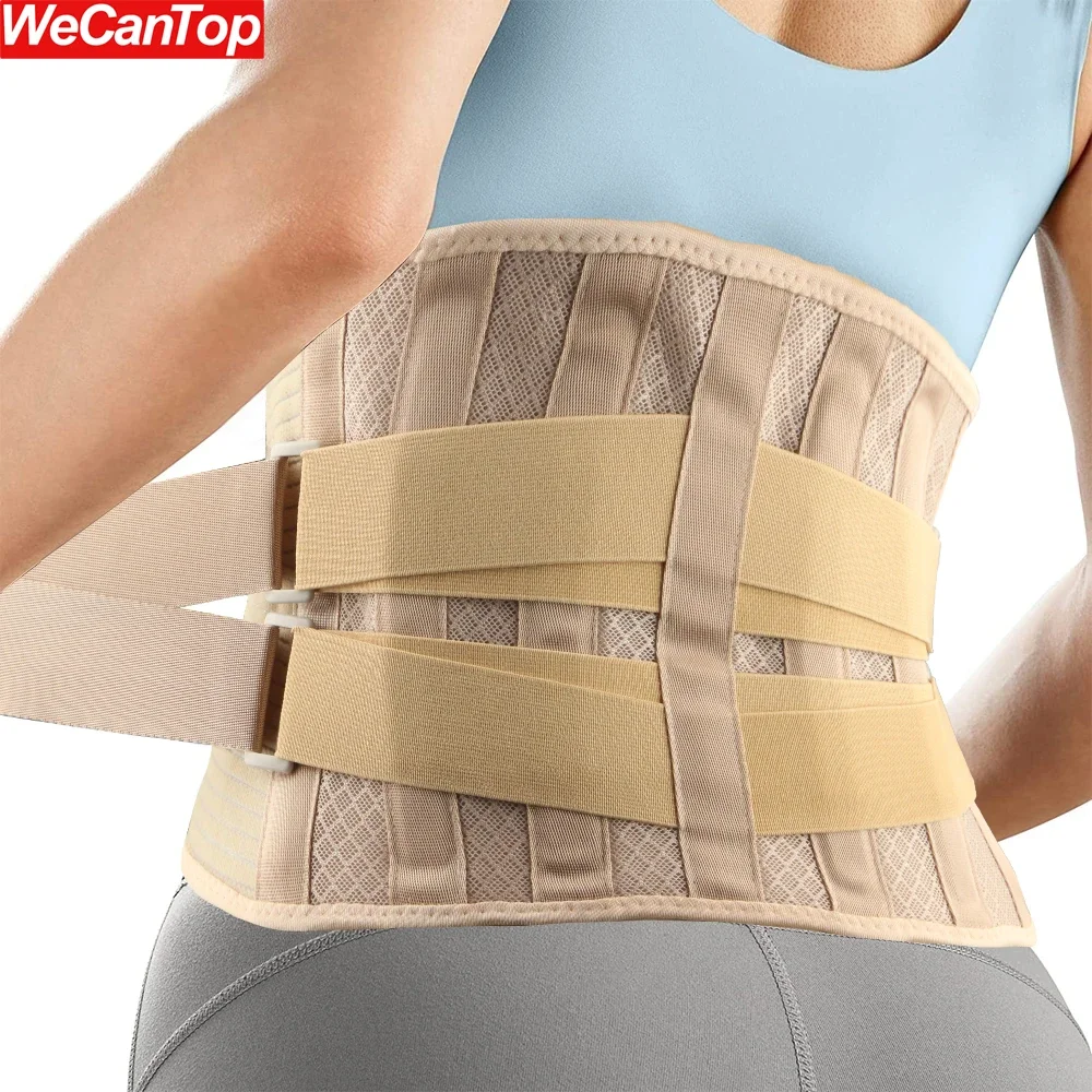 1Pcs Back Brace for Lower Back Pain with 6 Stays,Breathable Back Support Belt for Men Women - Anti-skid Lumbar Support for Work