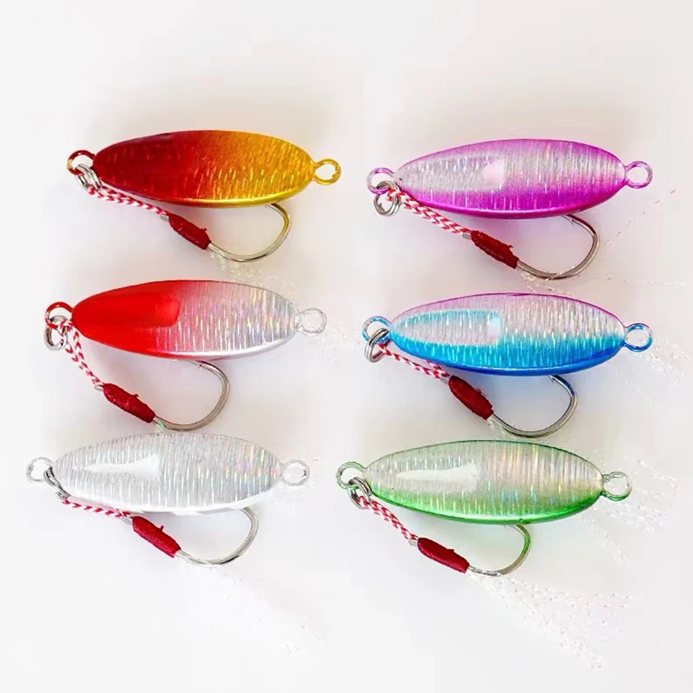 Señuelos de pesca de micrometal, 6 uds., 5,5g/7,5g/10g/14g/17g/21g, plantilla de fundición a tierra, señuelo de pesca, cuchara, cebo Artificial de agua salada