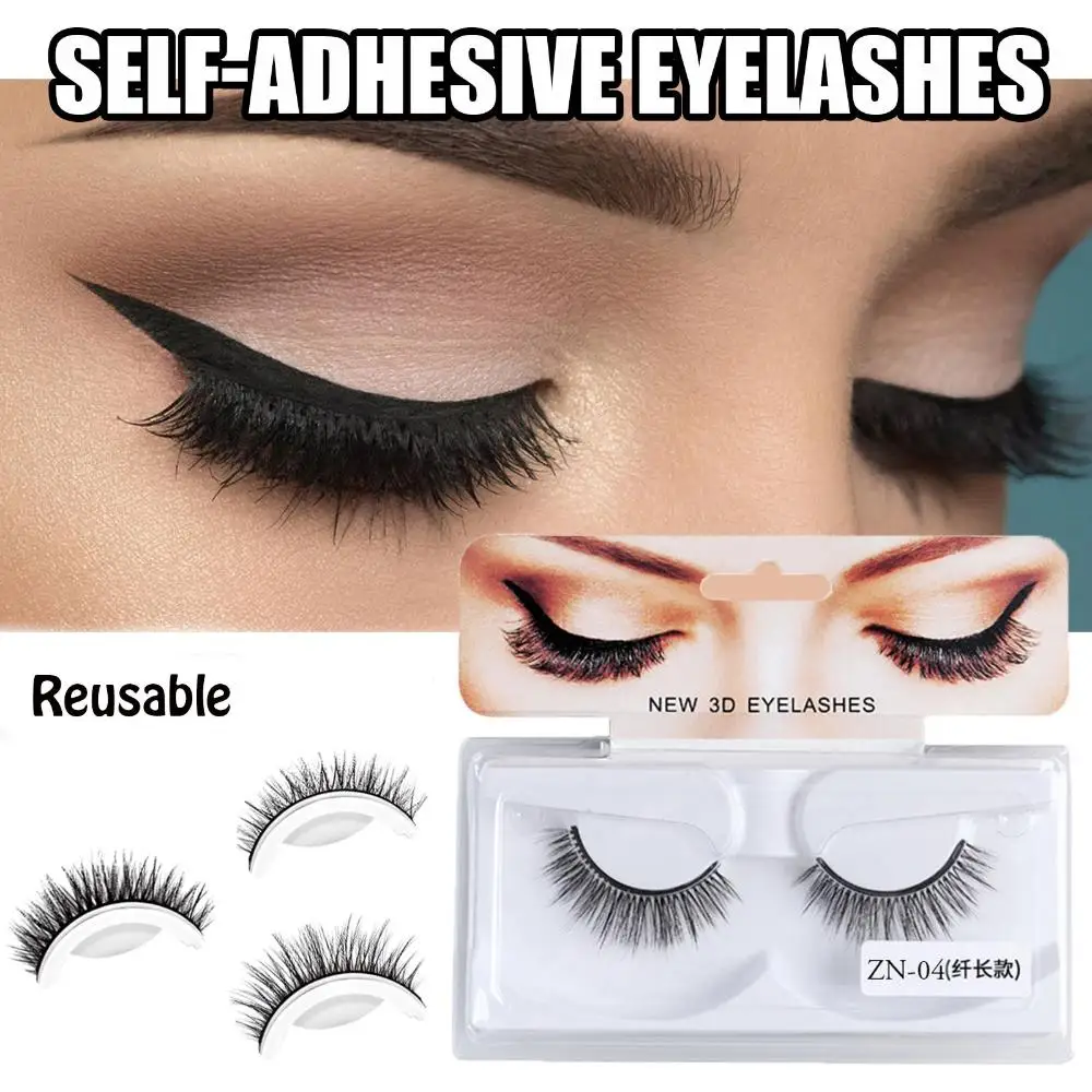 Reusable Self-Adhesive Eyelashes No Need Glue Quick to Wear