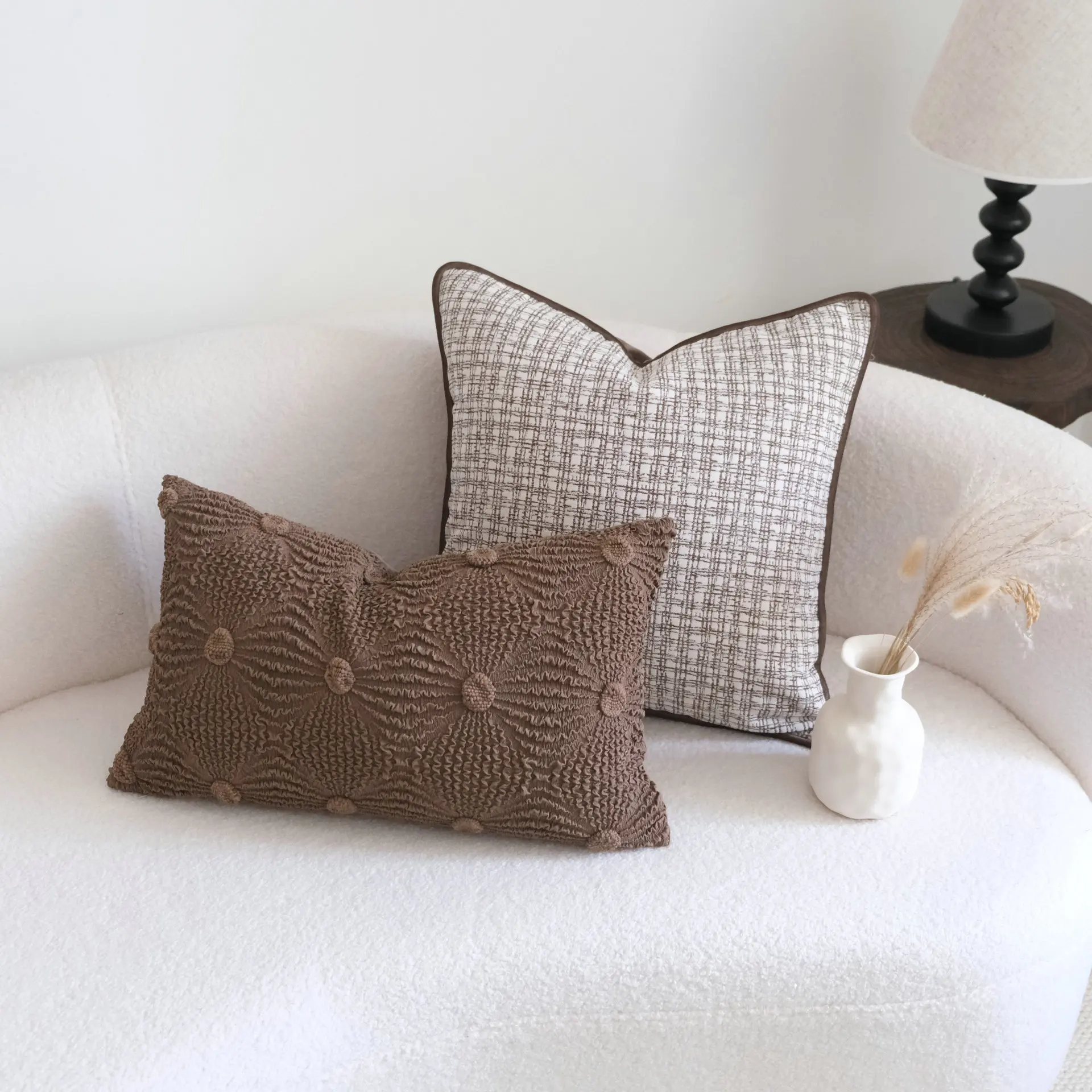Simple Ins Wind Waist Pillow Three-dimensional Polka Dot Pillow Cover Crumpled Craft Living Room Sofa Cushion Cover