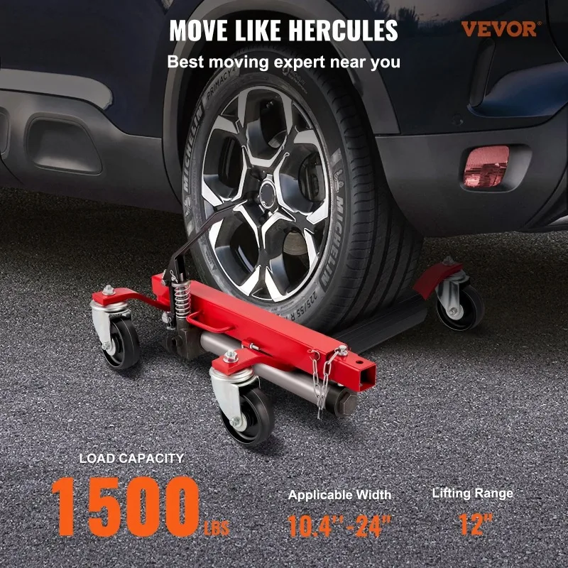 Wheel Dolly Hydraulic Car Dolly Tire Skate 1500LBS/680KG Jacks with Rotating Wheel for Vehicle SUV Car Auto Repair Moving