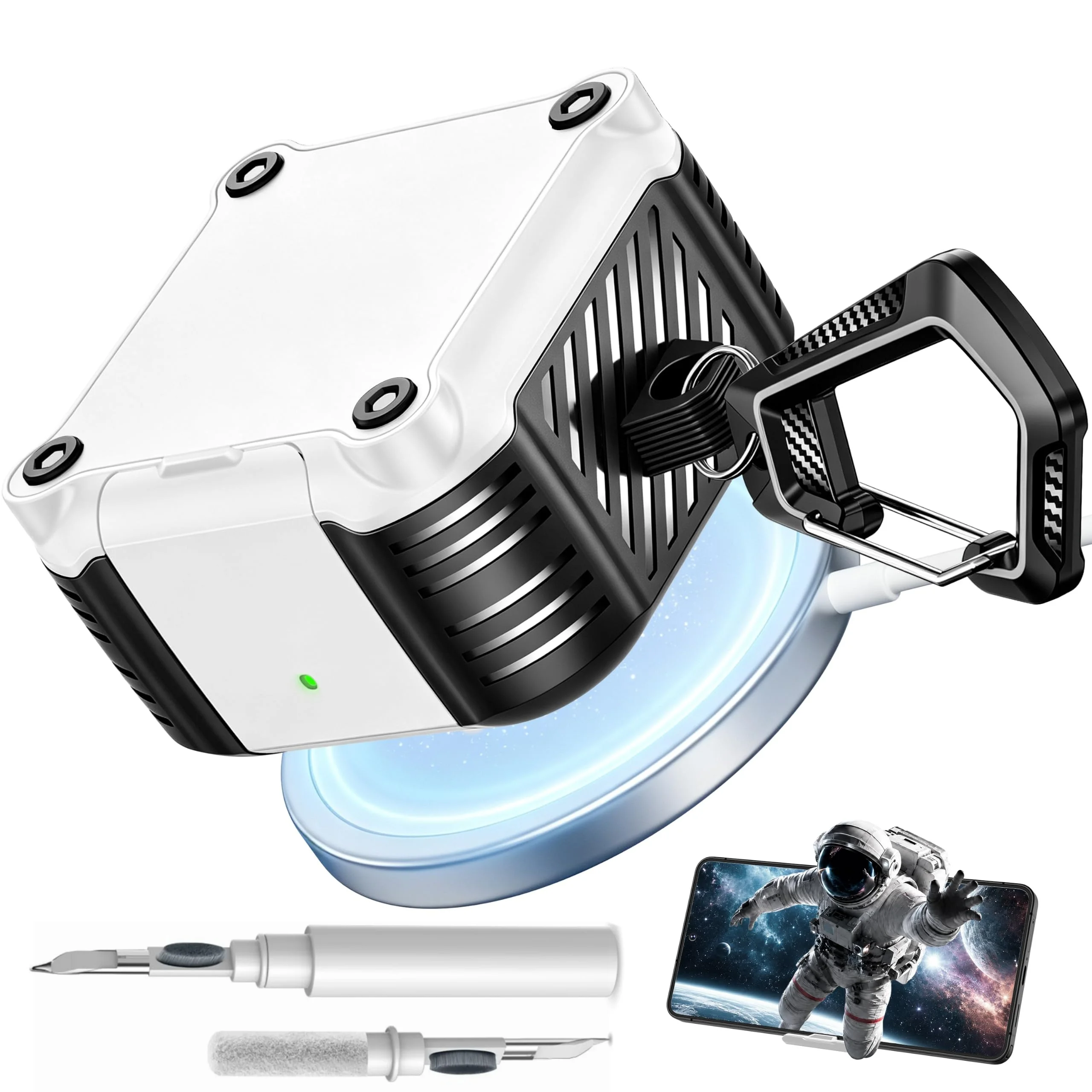 Case for Samsung Galaxy Buds 4 Pro/Buds 4 with Lock Rugged Cover with Phone Stand Compatible with MagSafe Cases For Buds 4/4 Pro