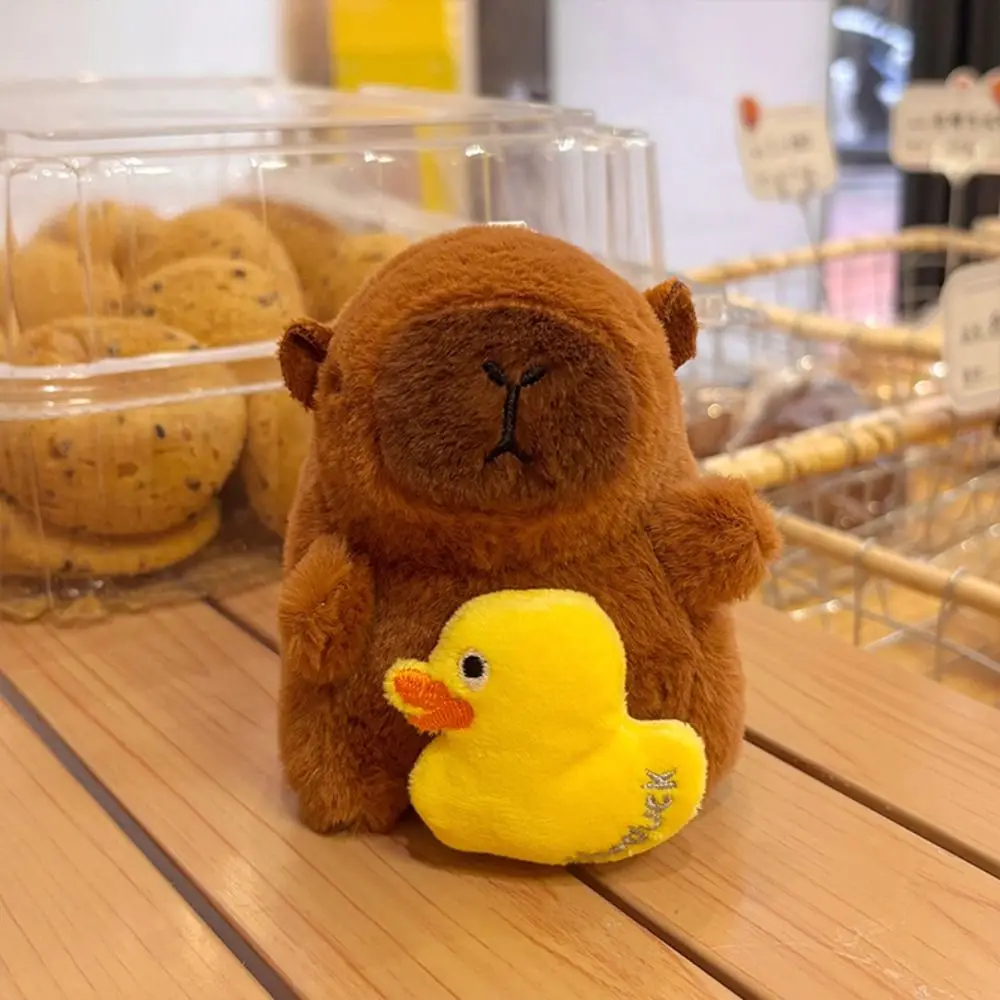 Colgante de capibara de simulación de felpa creativo, bolsa de dibujos animados suave, adornos colgantes para niños