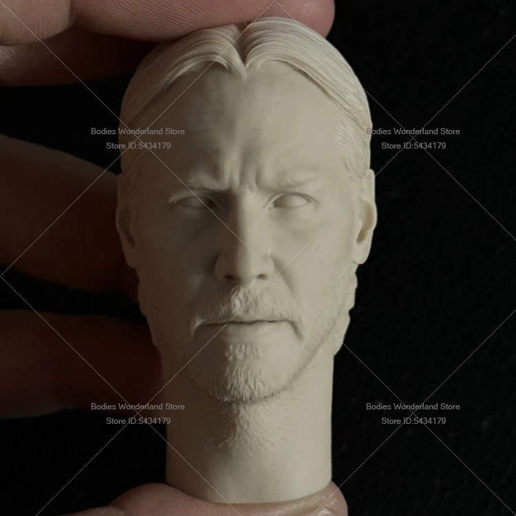 Масштаб 1/6, неокрашенная голова солдата-мужчины, скульптура, резная модель Киану Ривз, убийца Джона Уика для 12-дюймовой фигурки