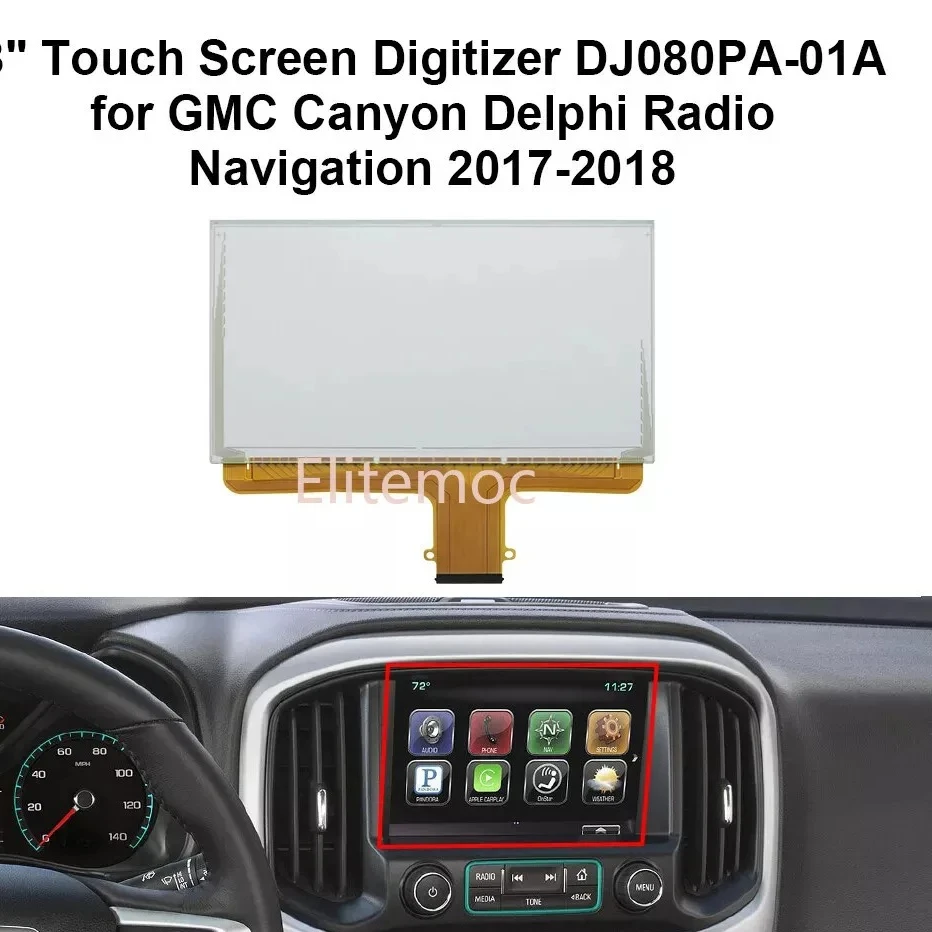 

8-дюймовый 55-контактный дигитайзер сенсорного экрана DJ080PA-01A для замены навигации Chevrolet GMC MYLINK