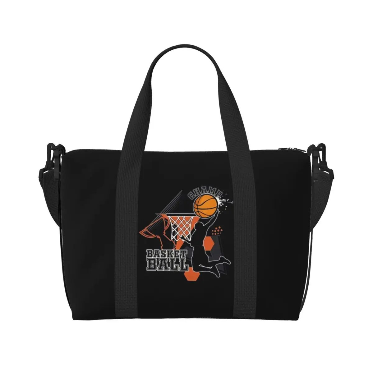 Custom Basketball Dots Round Tote Bag for Women Large Capacity Physical culture Gym Beach Travel Bags