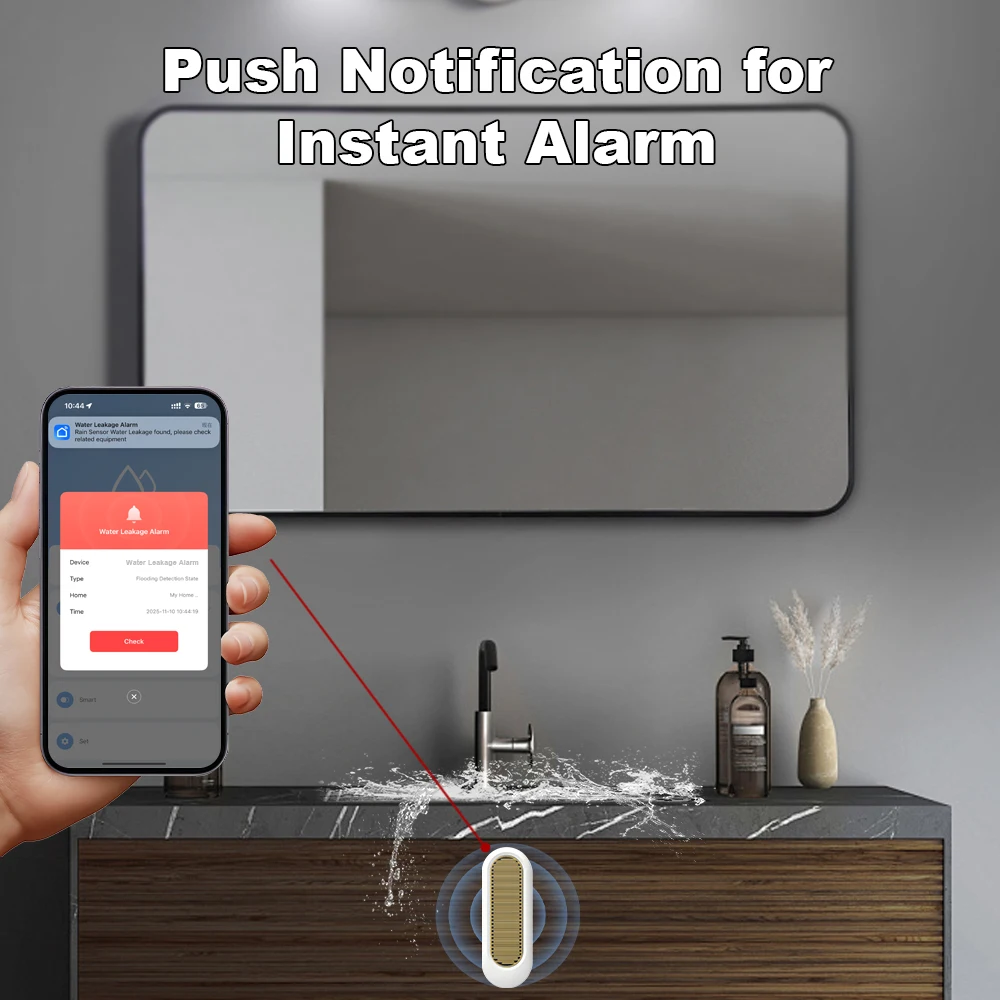 جديد زيجبي المطر الاستشعار تويا الذكية IP65 في الهواء الطلق مقاوم للماء كشف المطر تسرب المياه الاستشعار في الوقت الحقيقي APP مراقبة تنبيه