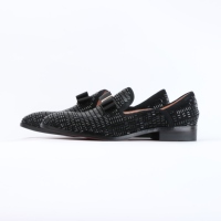 Men's Le Fu shoes, formal wear, hot stamping, genuine leather, fashionable leather shoes