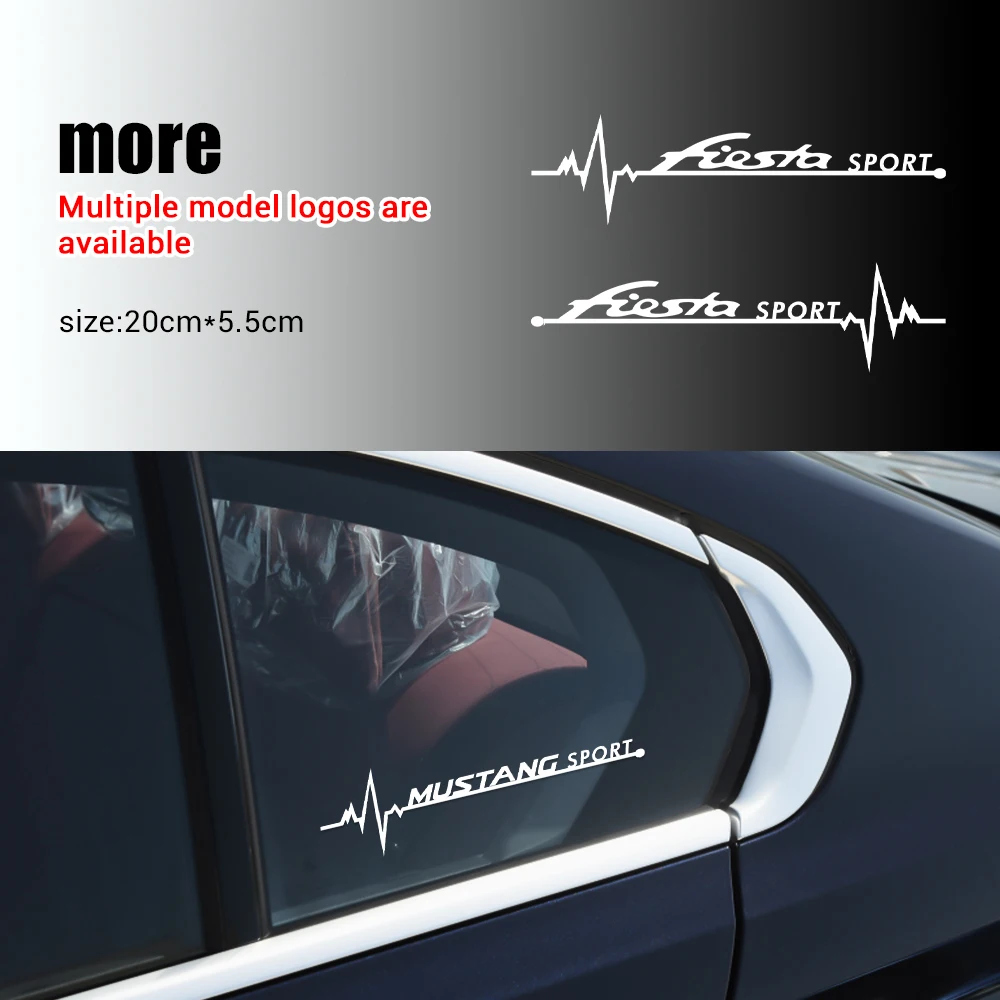 2Pcs Car Logo Window Sticker Decoration Auto Accessories For Ford Focus Mk2 MK3 MK7 MK4 Fiesta Ranger Mustang Kuga Mondeo STLine view 2