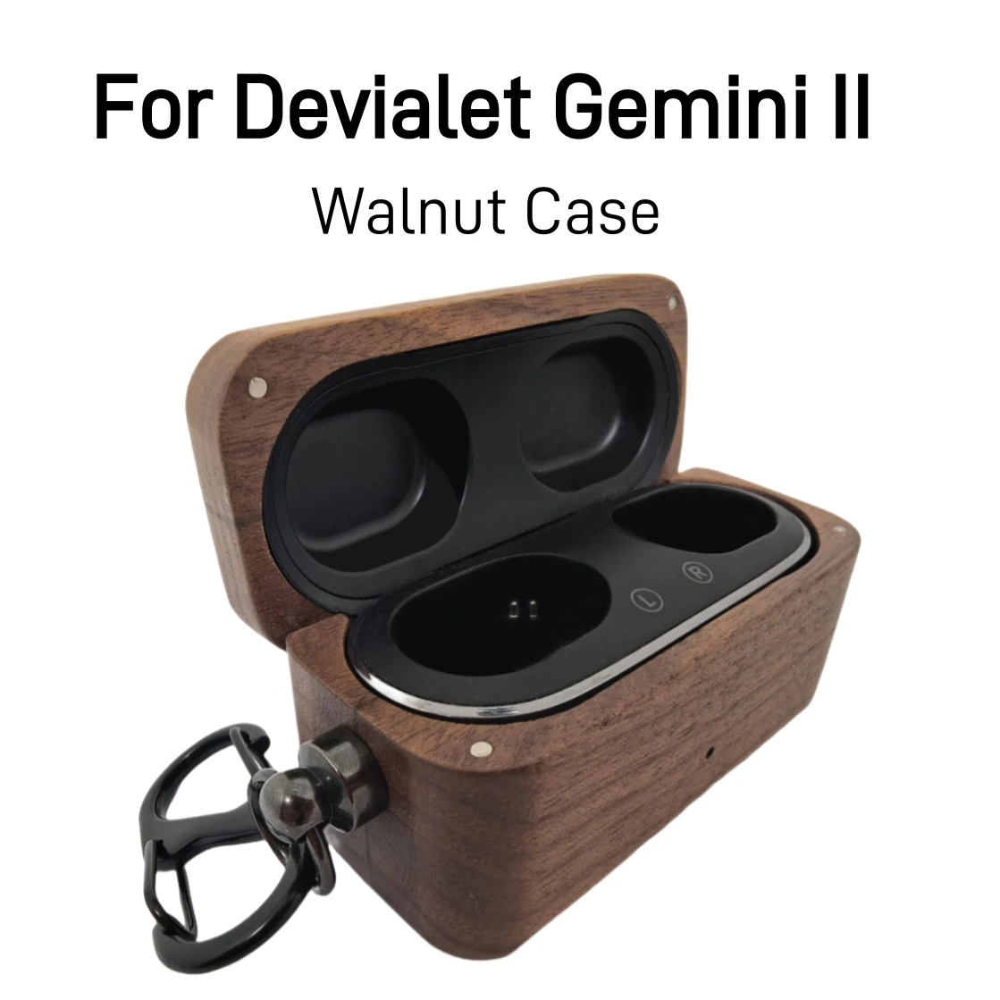 

For Devialet Gemini II Walnut Wood Case Luxury Solid Wooden Handmade Cover Wireless Bluetooth Earphone Protective Cases