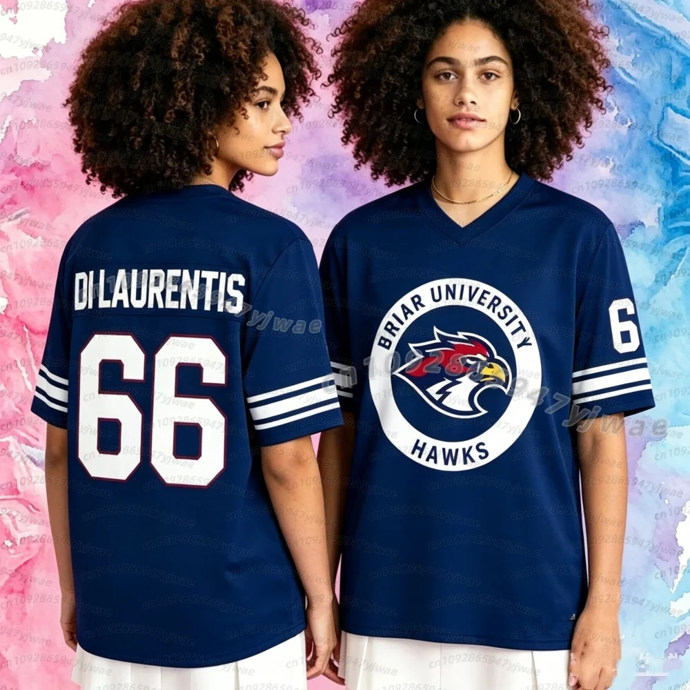 women Off Campus Briar University Jersey Graham 44 22 DI LAURENTIS 66 Tucker46 T-shirt V-neck Short Sleeve parent-child T-Shirt
