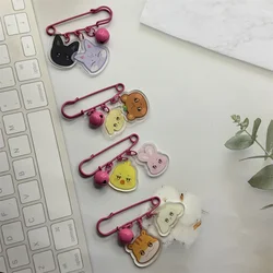 4pcs Kpop ATEEZ Aniteez Brooch Bell Pendant Creative Pins Hongjoong Seonghwa Yunho Yeosang San Mingi Hat Backpack Accessories