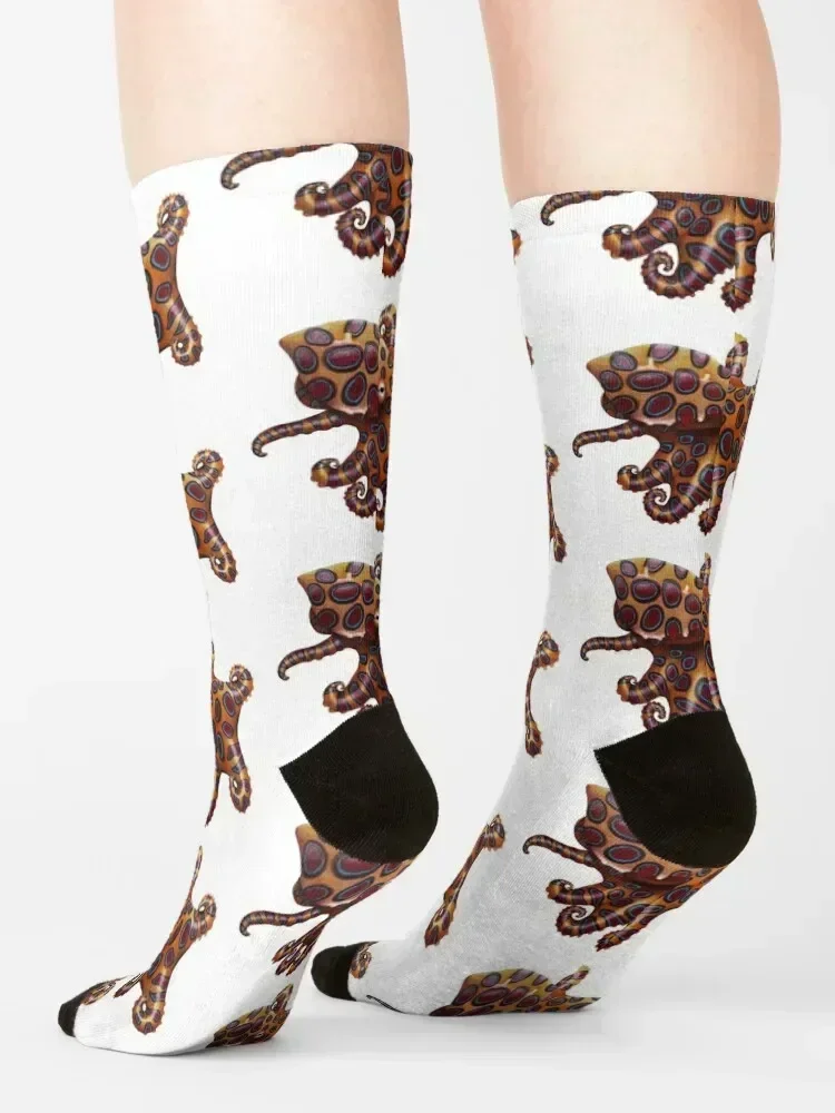 جوارب الأخطبوط الحلقية الزرقاء هدية سعيدة جديدة في الجوارب النسائية الشفافة للرجال