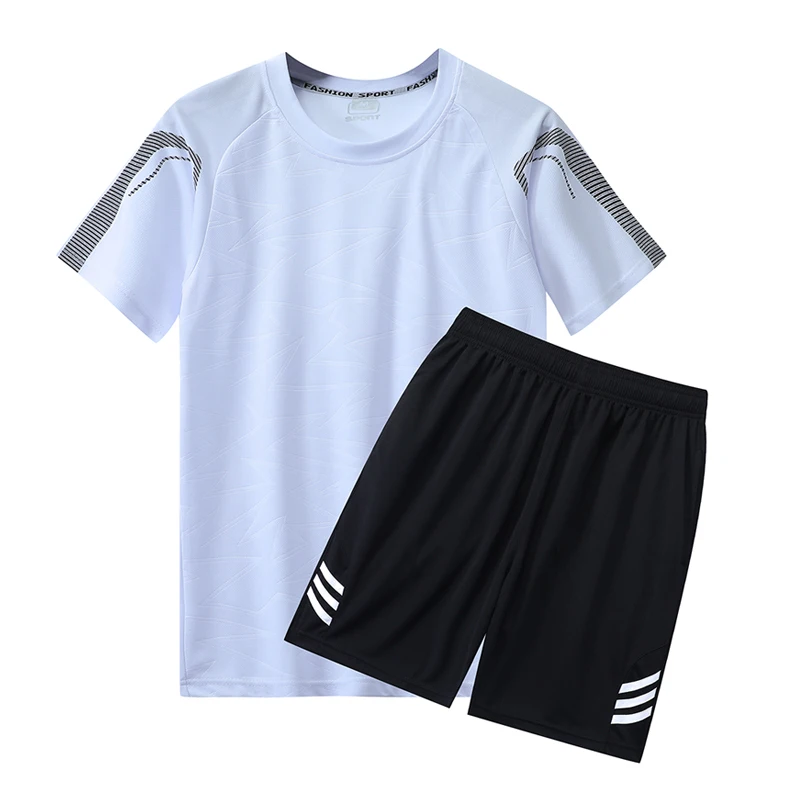 NASA GISS Short sleeved Sports Set Men\'s Speed Dry Casual Football Running Training Clothing Short sleeved Shorts Spring/Summer