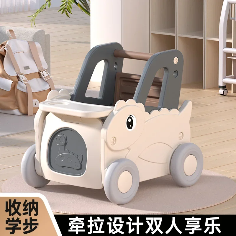 Baby Stroller Handcart Stroll Dining Chair Baby Walkers Pushable and Sitting Multifunctional Storage Box